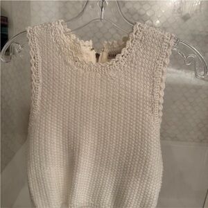 Alice + Olivia Cream Textured Tank Top